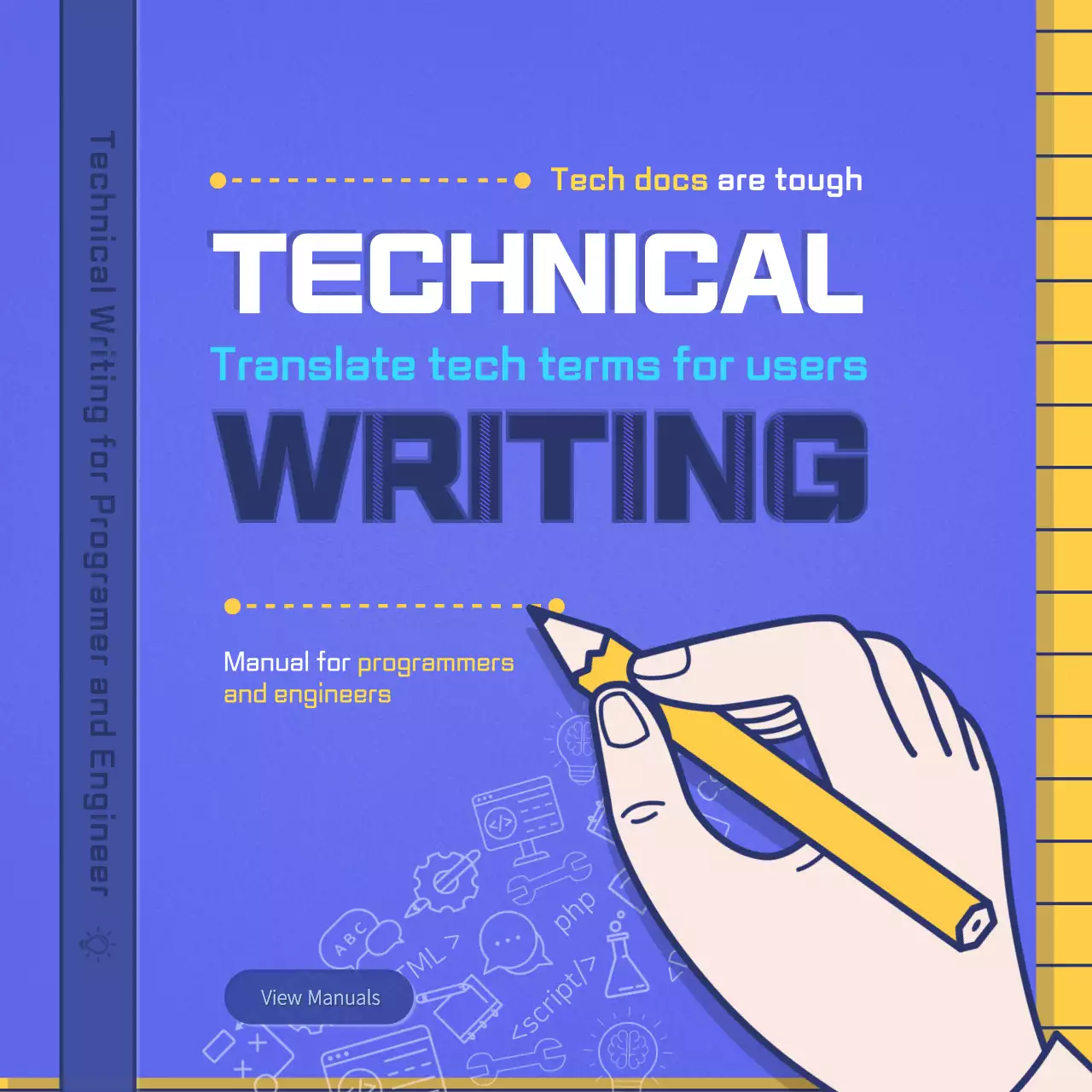 Blue Modern Writing Manual Instagram Post