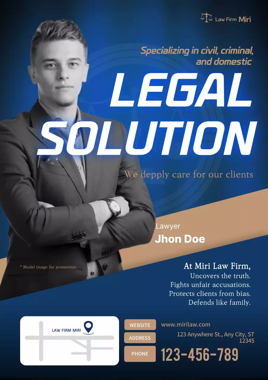 Blue Professional Legal Promotion Poster