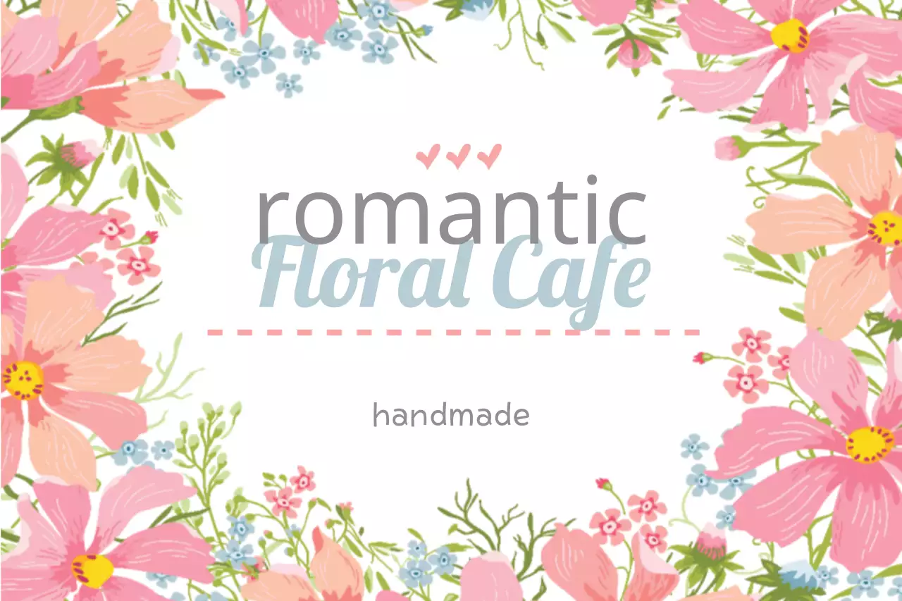 Pink Floral Cafe Invitation Banner