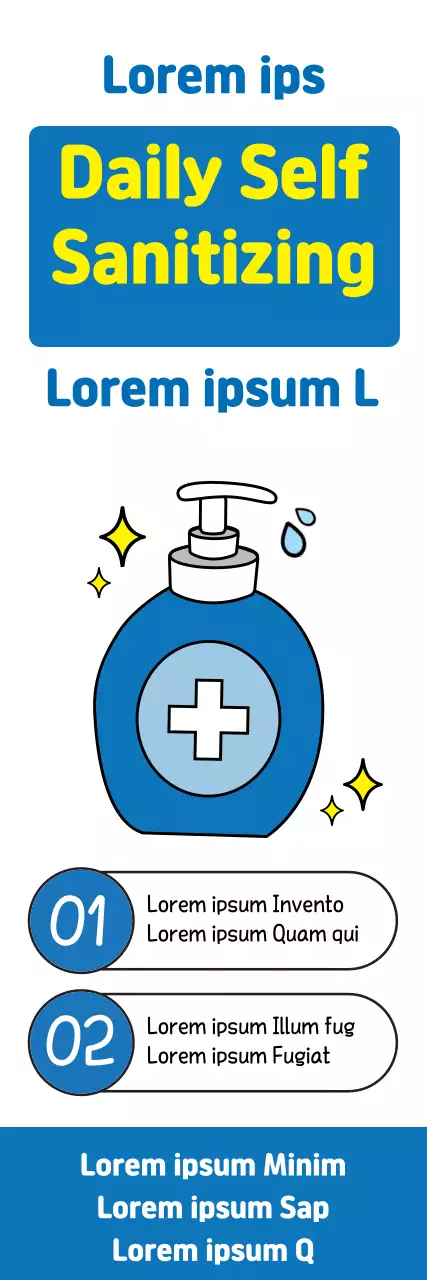 Faixa de Guia de Sanitização Moderna Azul