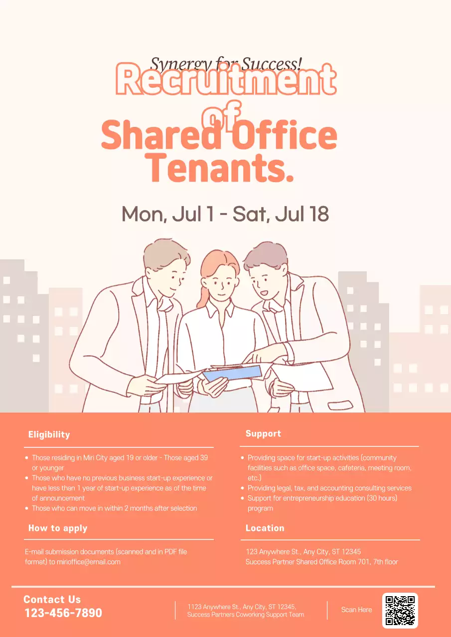 Beige Modern Office Recruitment Poster