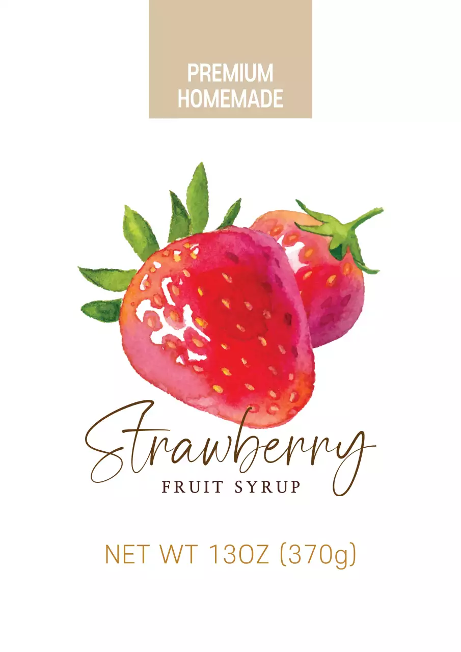 Beige Rustic Strawberry Label Poster