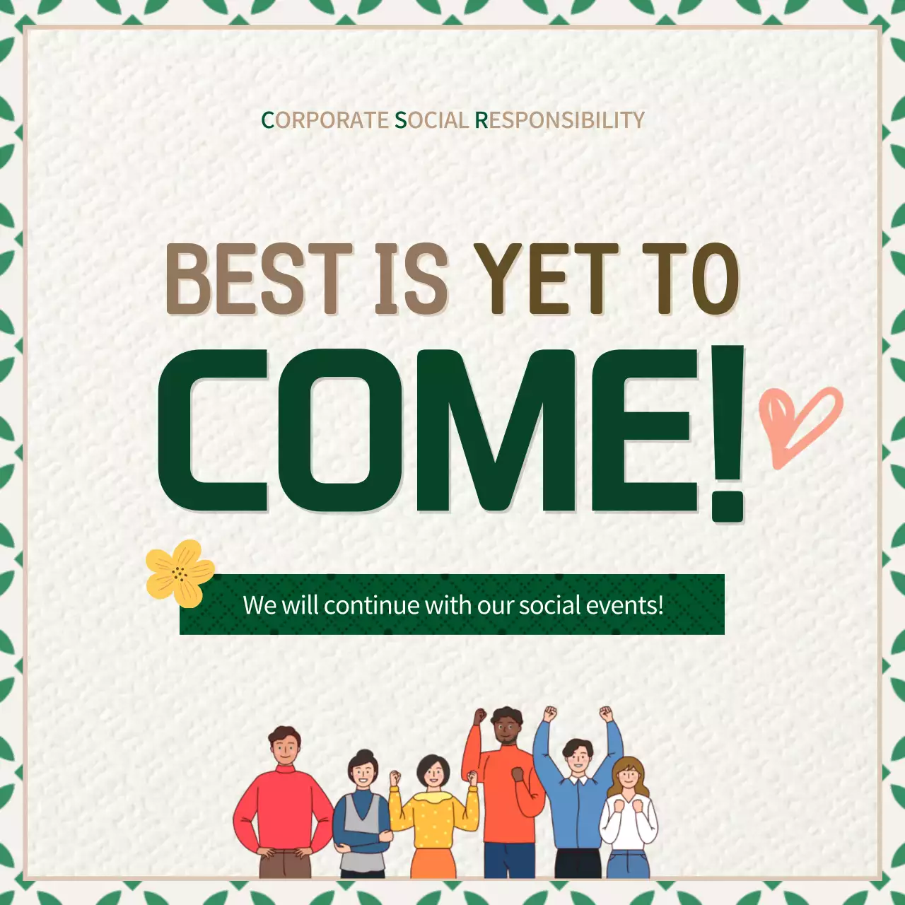 Green Modern Csr Announcement Instagram Carousel