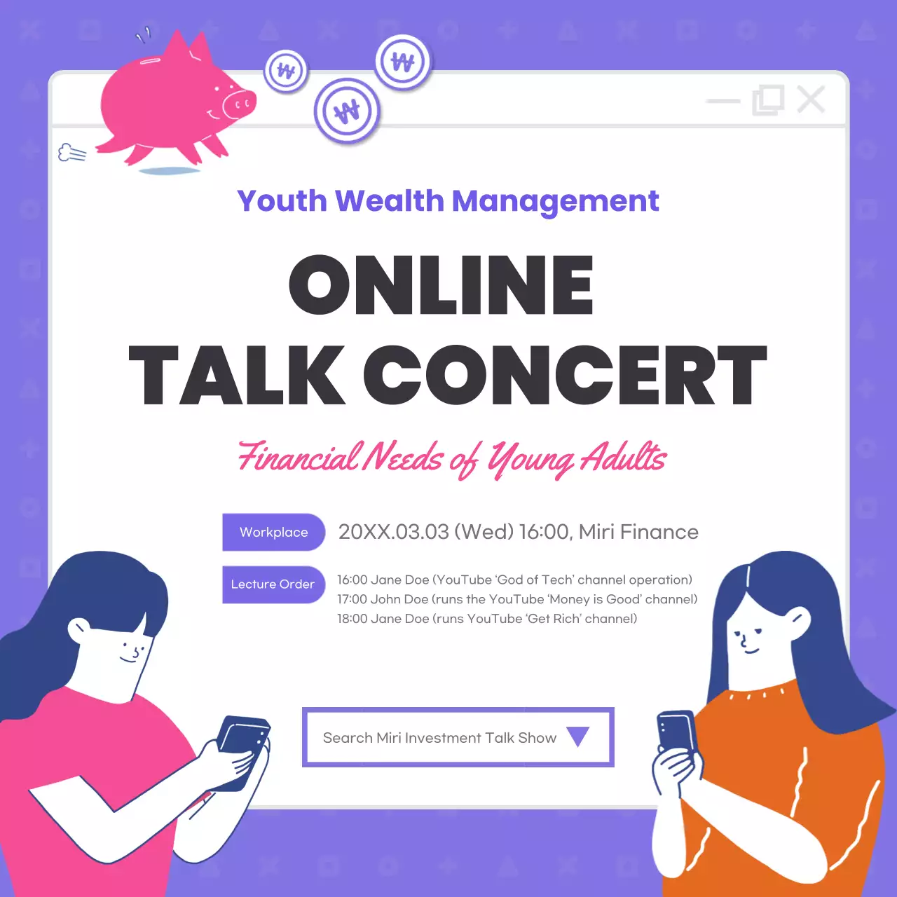 Purple Trendy Wealth Promotion Social Media Post