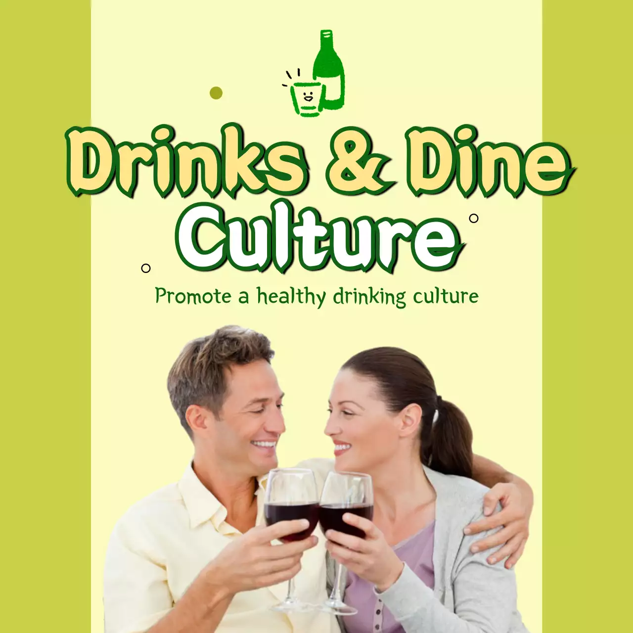 Green Simple Drinks Promotion Social Media Post