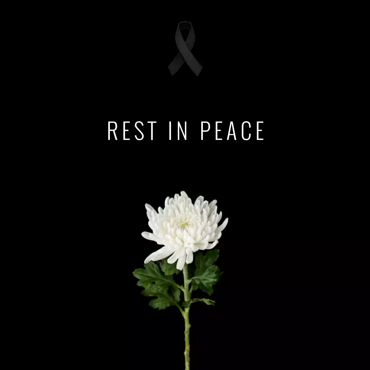 Black Minimal Memorial Announcement Instagram Post