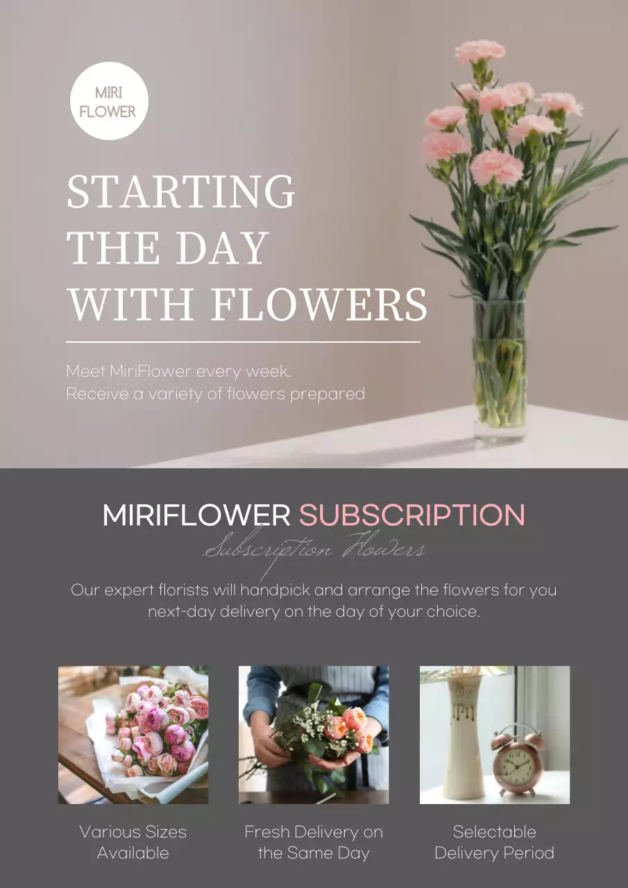 Pink Elegant Flower Promotion Poster