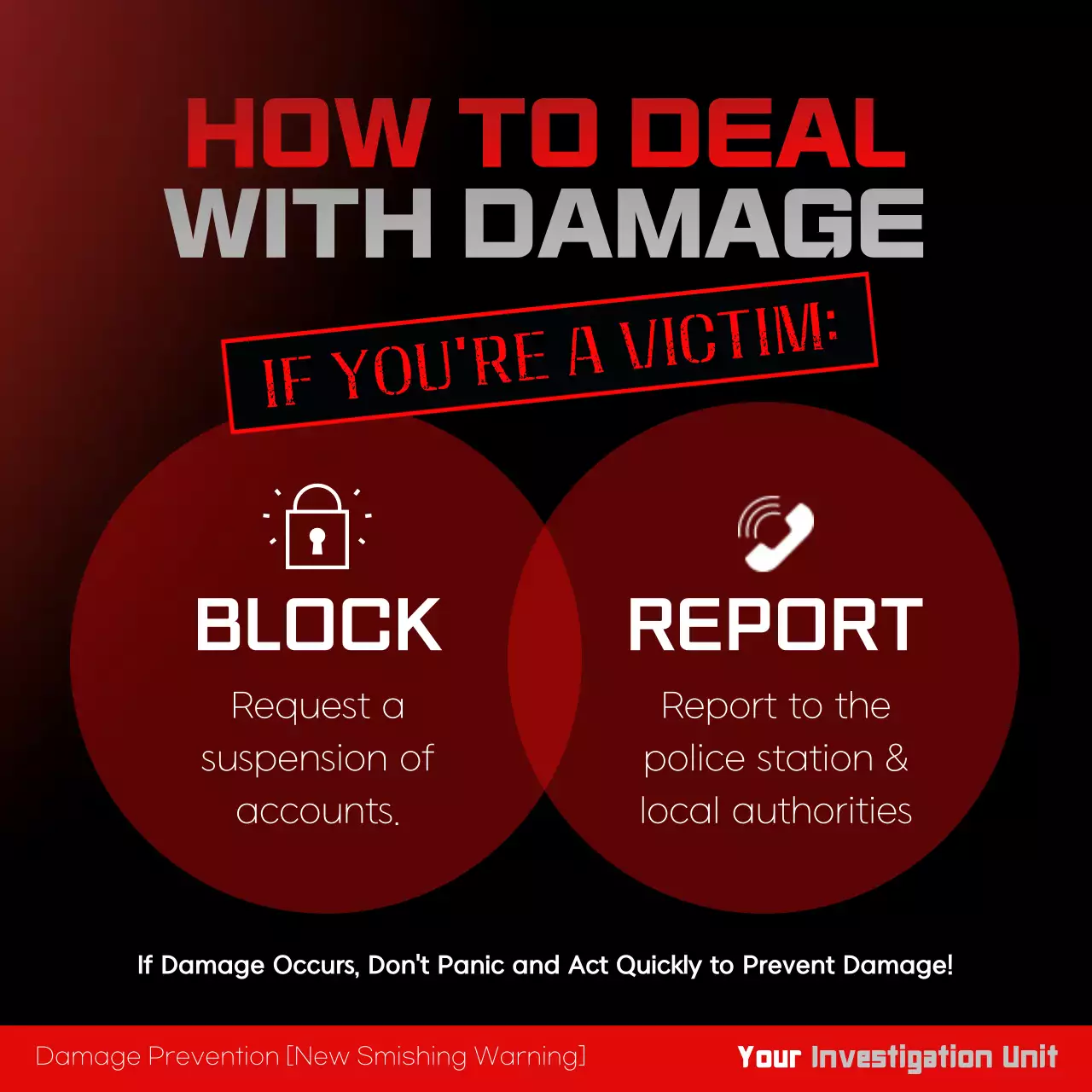 Red Bold Scam Prevention Announcement Instagram Carousel