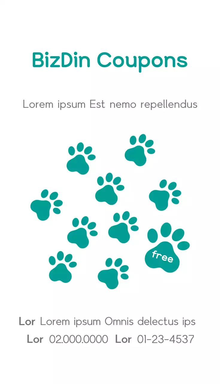 Kartu Nama Promosi Makanan Hewan Peliharaan Sederhana Warna Teal