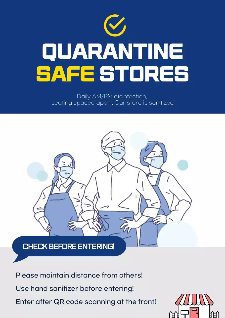 Blue Minimal Safety Announcement Poster