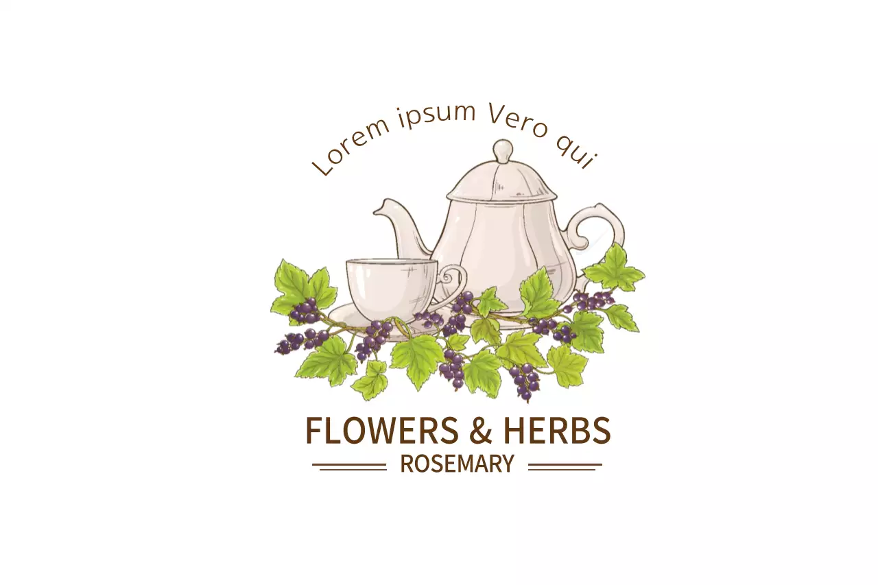 Spanduk Menu Teh Vintage Beige