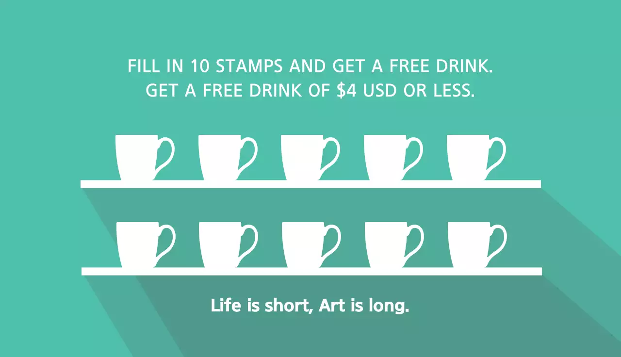 Teal Modern Coffee Promotion Business Card