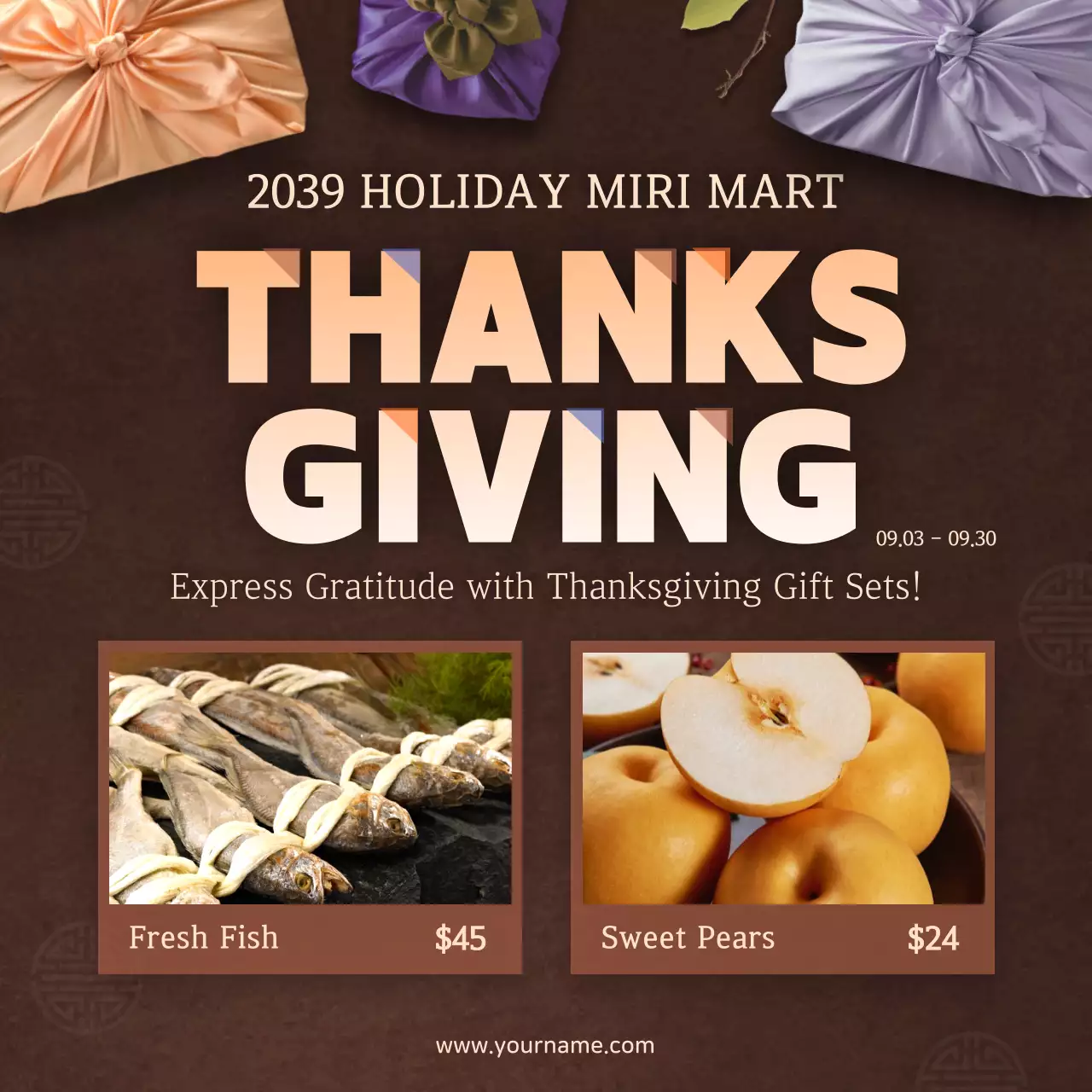 Brown Traditional Thanksgiving Promotion Instagram Post