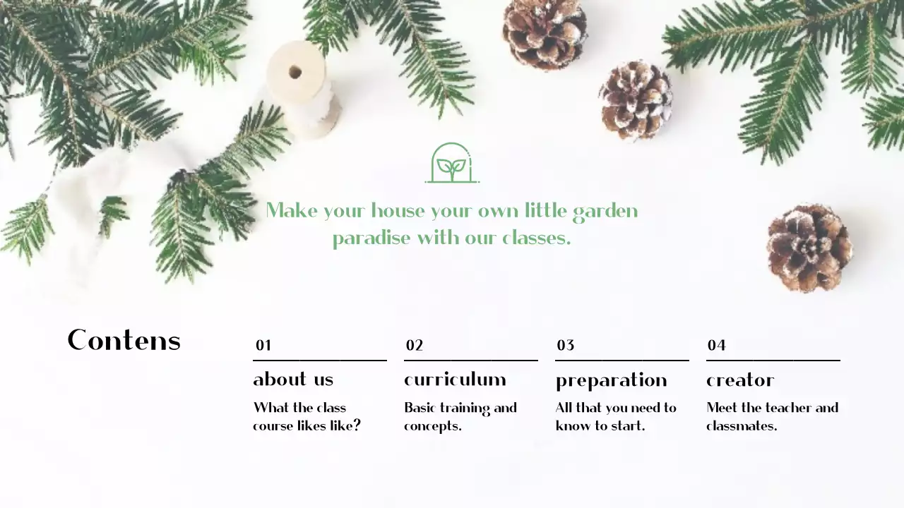 Green Minimal Gardening Class Presentation
