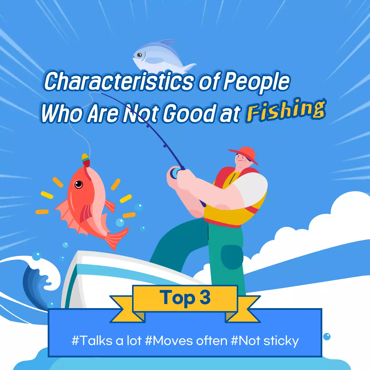 Blue Modern Fishing Guide Instagram Post