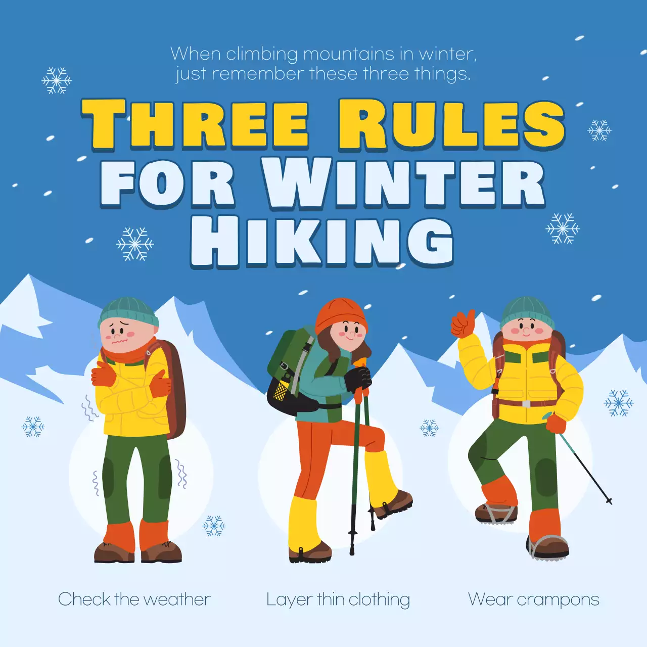 Blue Minimal Hiking Guide Instagram Post