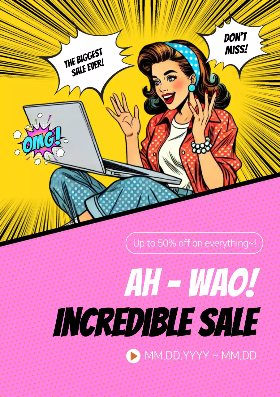 Yellow Pop Sale Promotion Poster