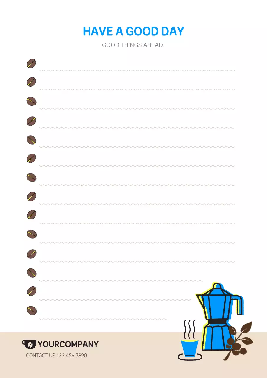 Blue Simple Coffee Planner Poster