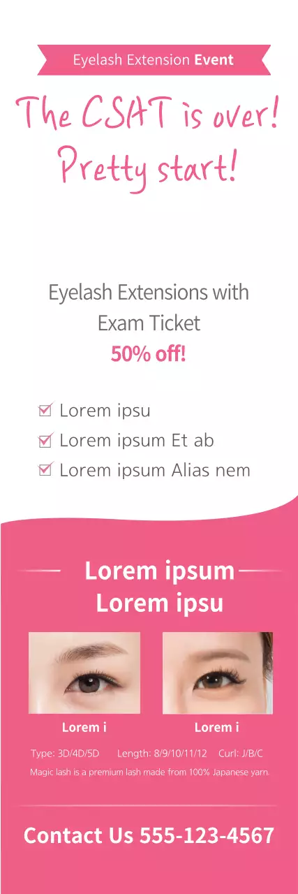 Banner de promoção de beleza da moda rosa