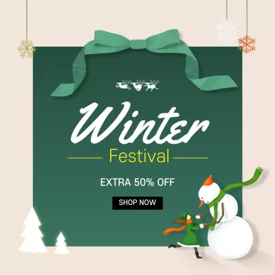 Green Festive Winter Promotion Instagram Post