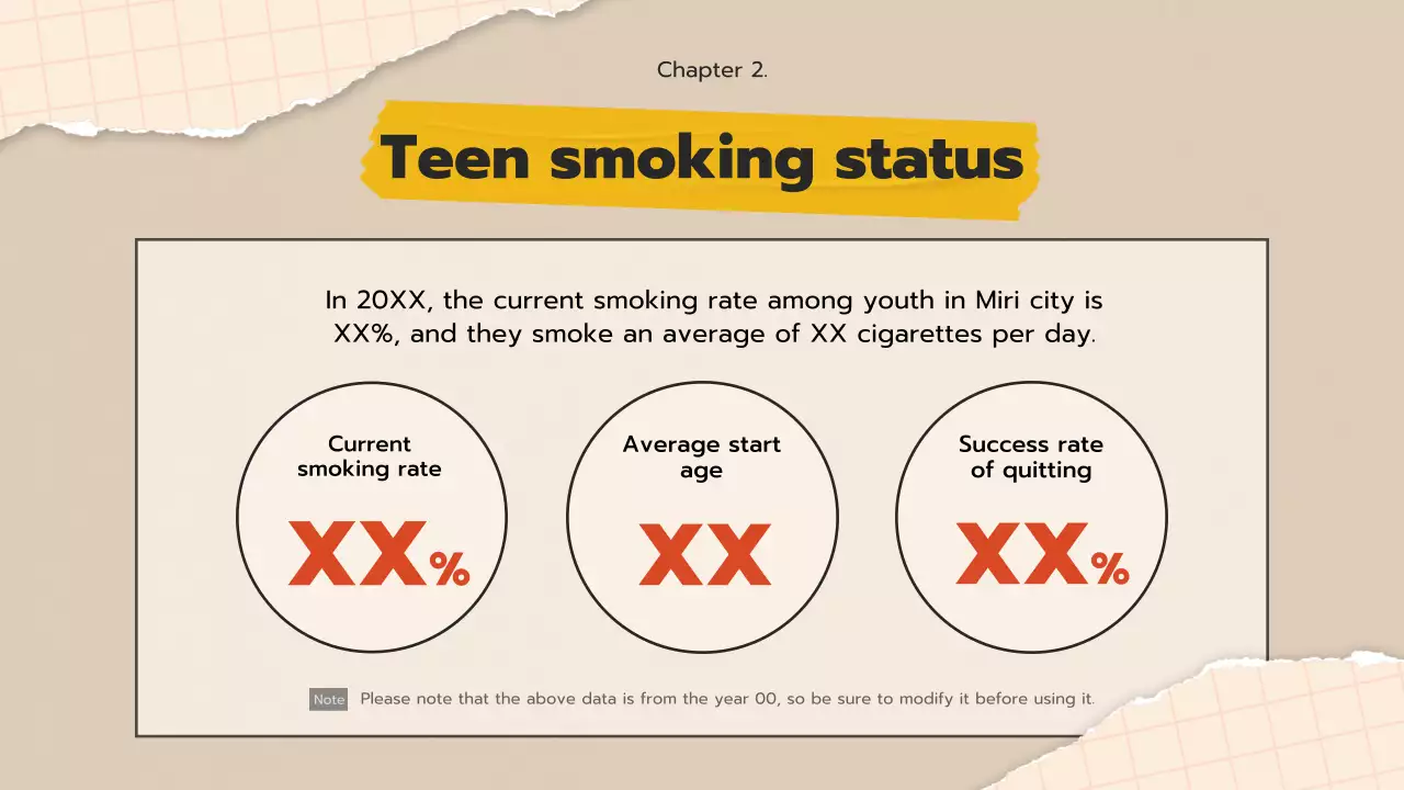 Beige Retro Teen Smoking Announcement Presentation
