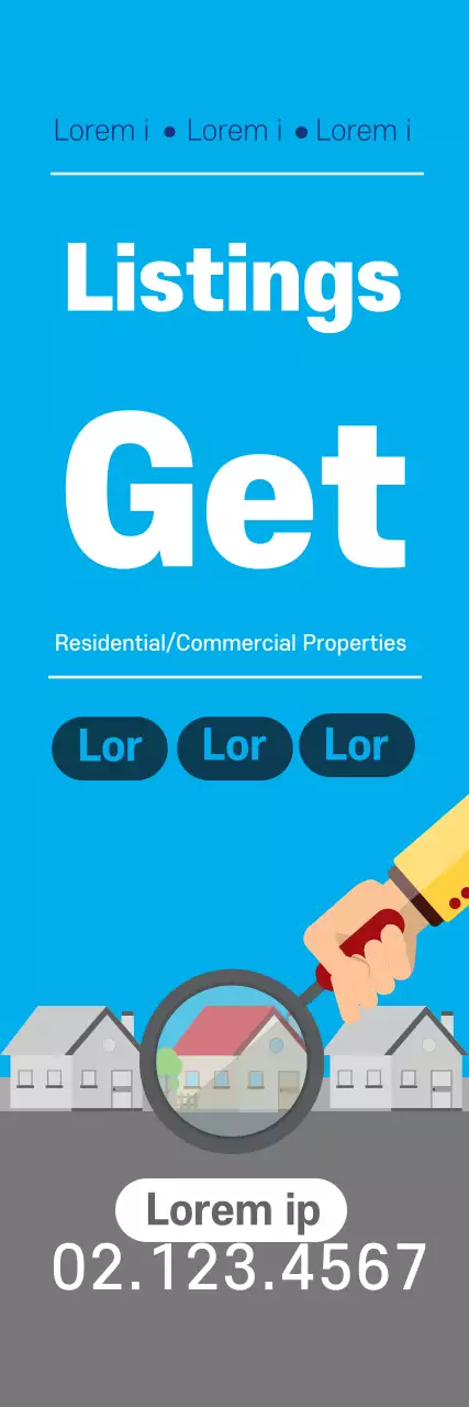 Blue illustration clean real estate promotion