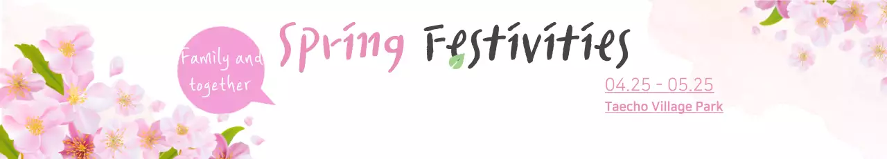 Banner de anúncio do festival floral rosa