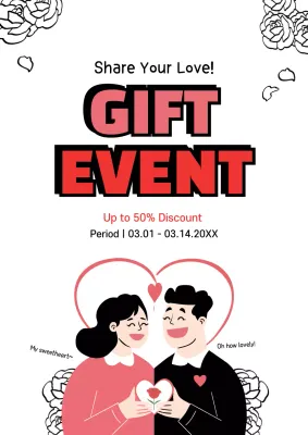 Red Trendy Gift Promotion Poster