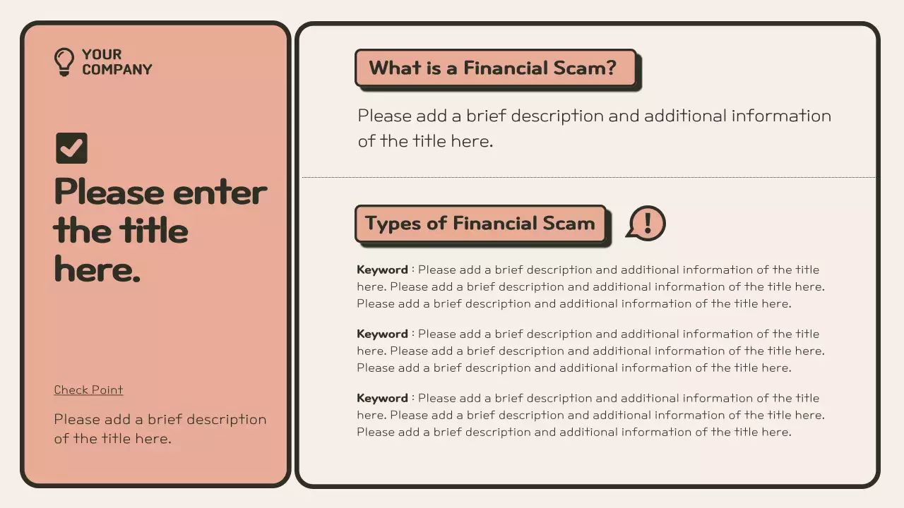  Minimalist beige and orange fraud prevention training guide