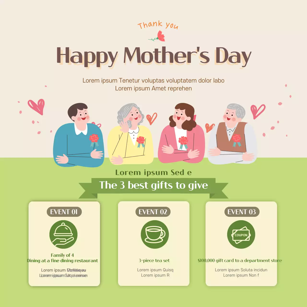 Beige Simple Mother's Day Promotion Banner