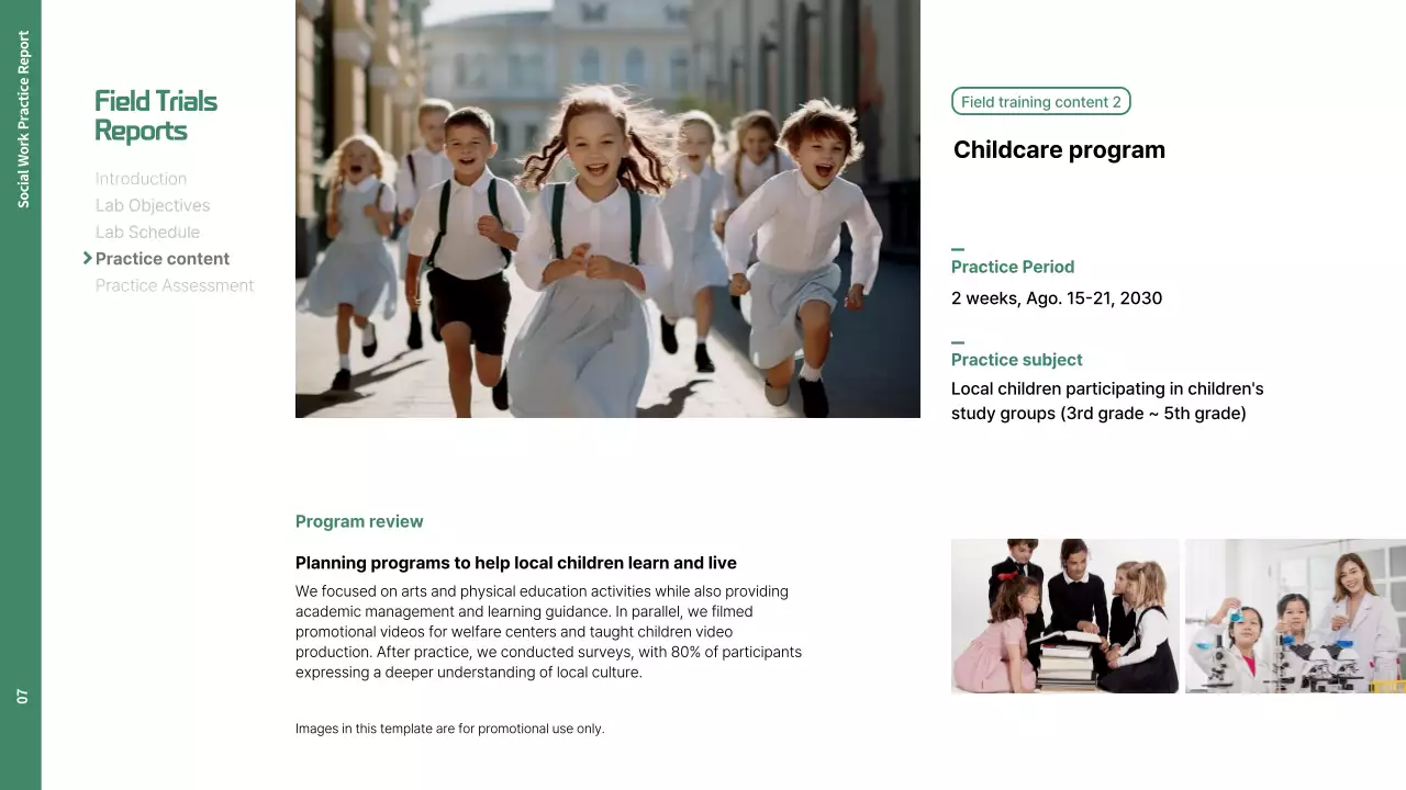 Green Professional Social Report Document Presentation