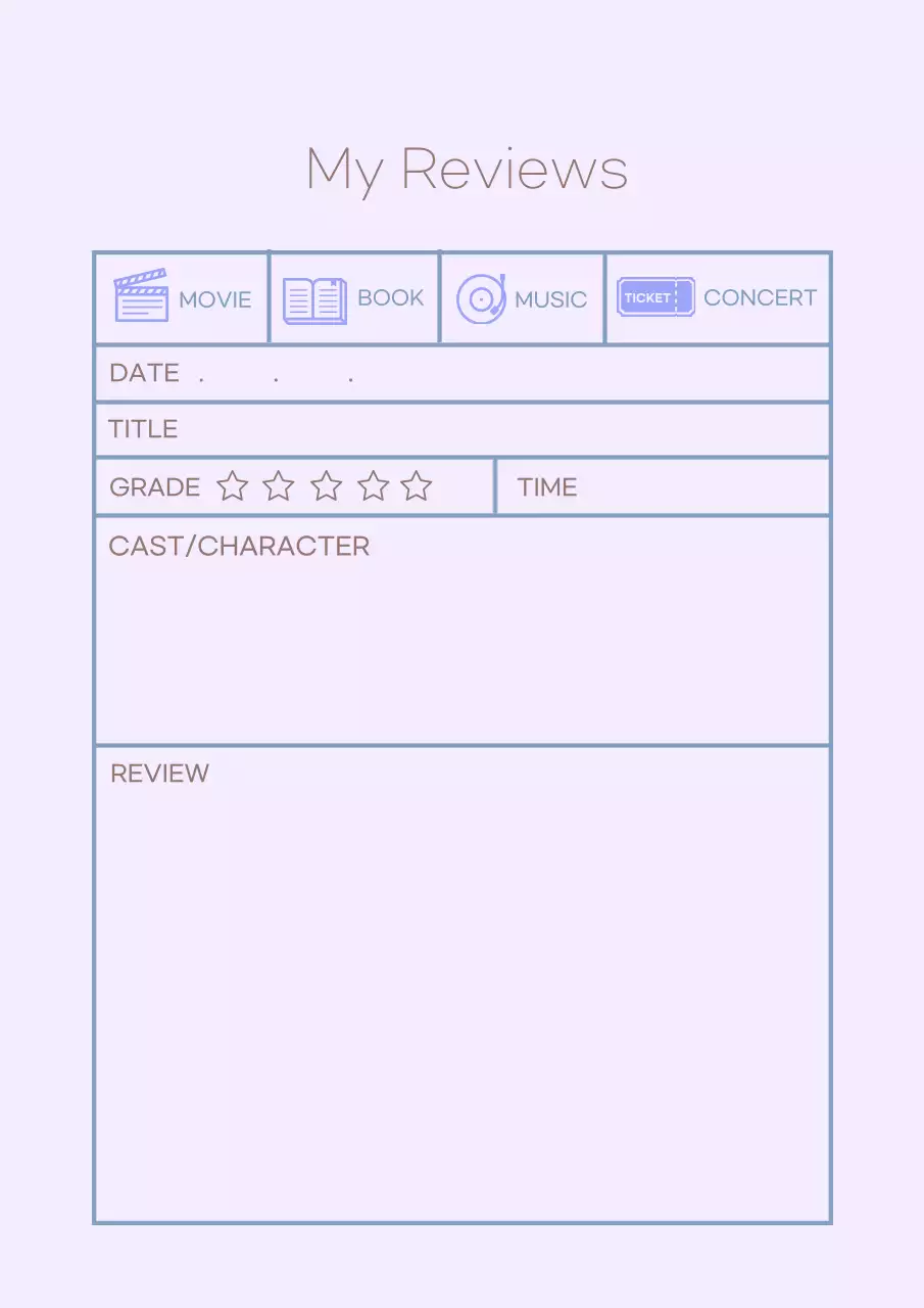 Lavender Minimal Review Planner Poster