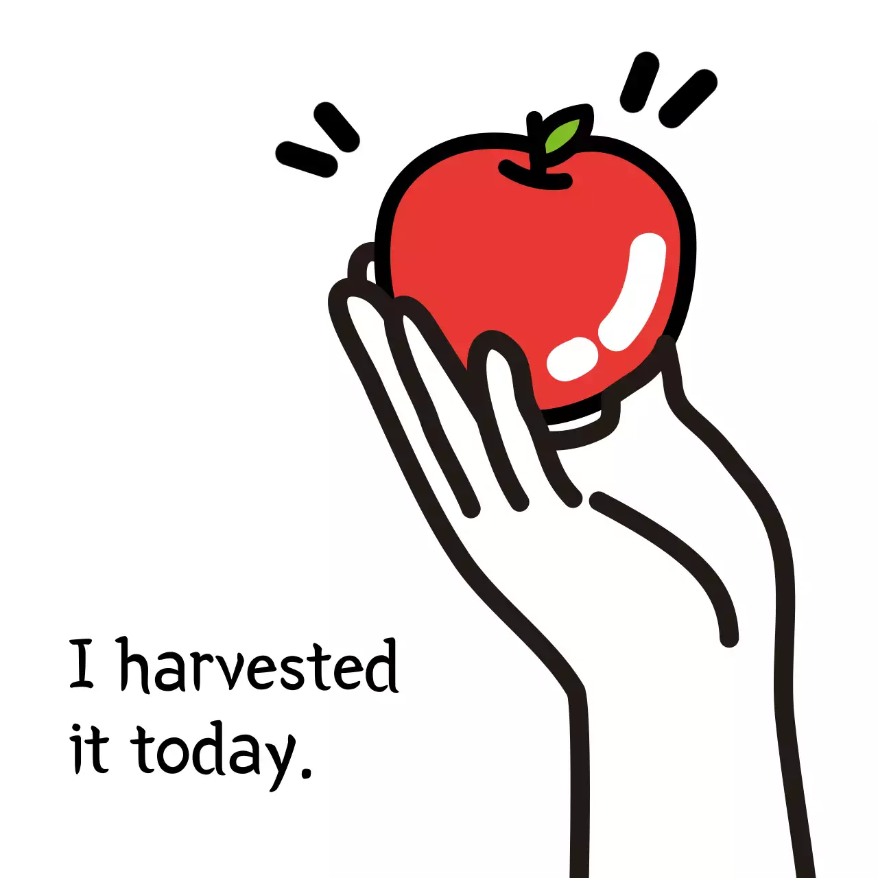 Red Simple Apple Sticker Instagram Post