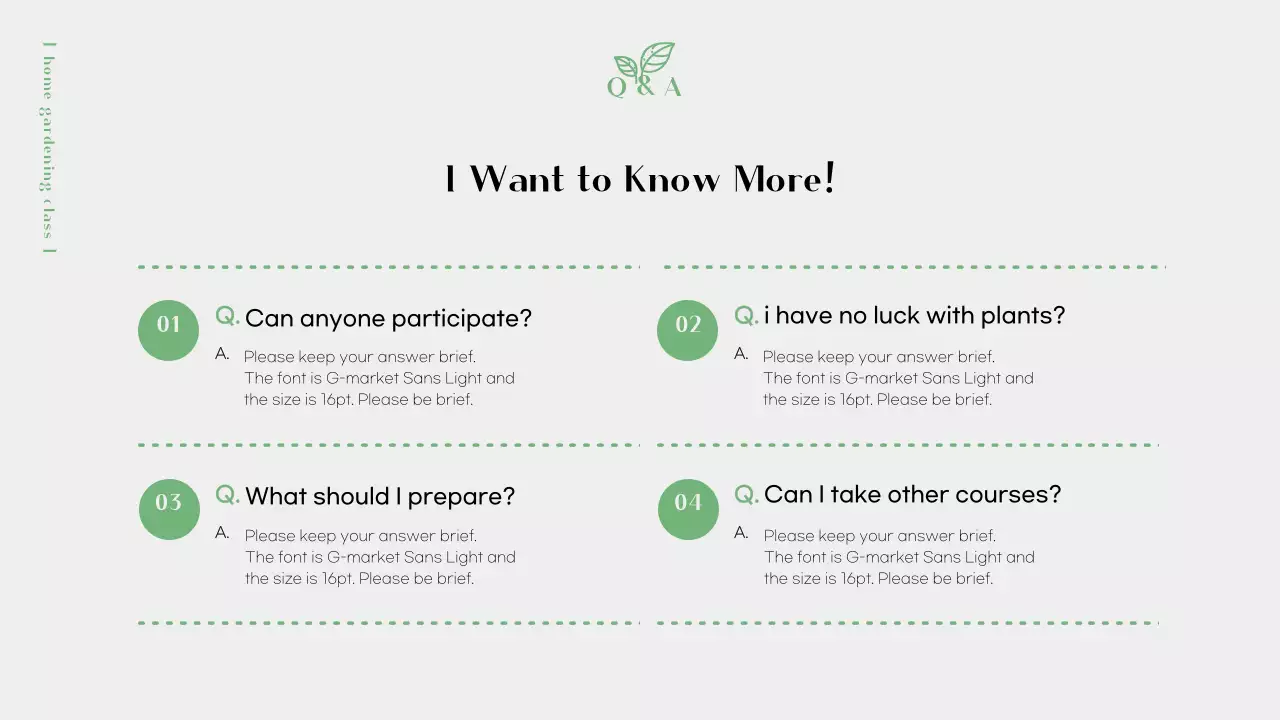 Green Minimal Gardening Class Presentation