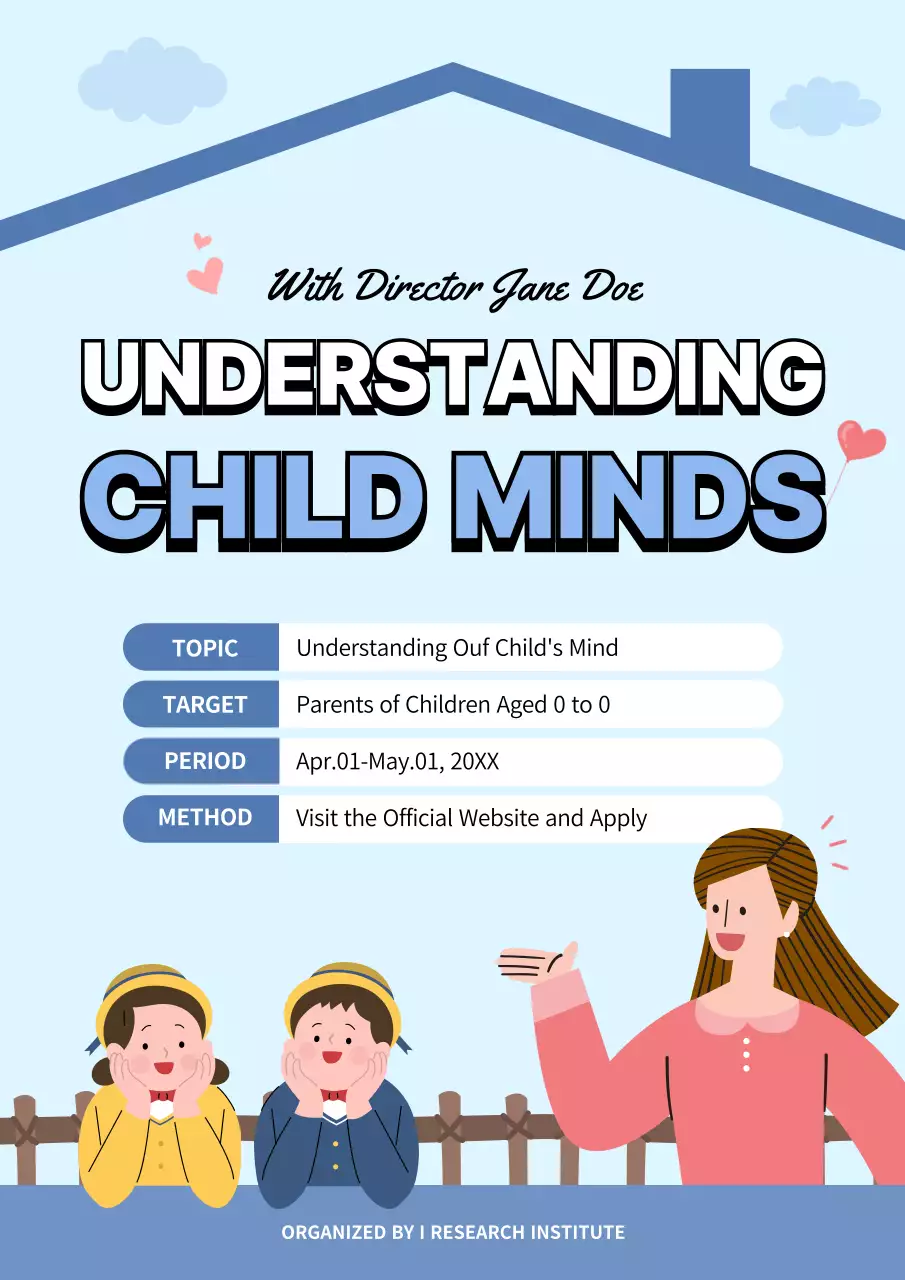 Blue Modern Child Workshop Announcement Poster