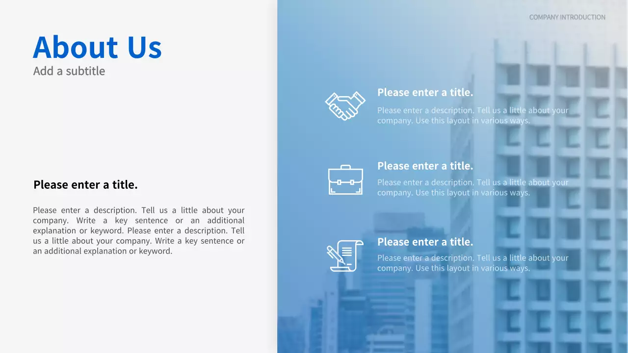 블루 모던 비즈니스 프레젠테이션