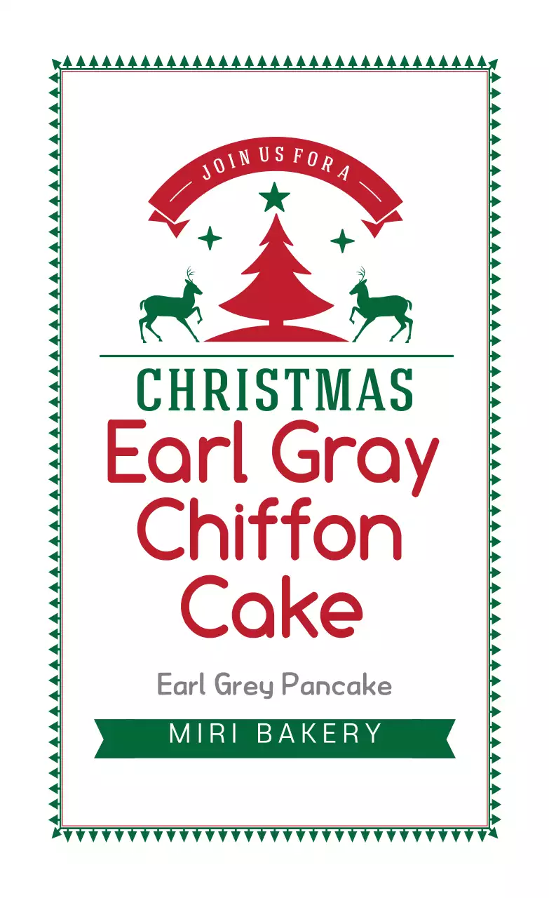 Label Roti Natal Ilustrasi Merah Hijau