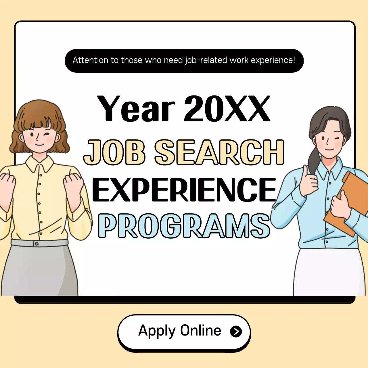 Beige Simple Job Recruitment Social Media Post