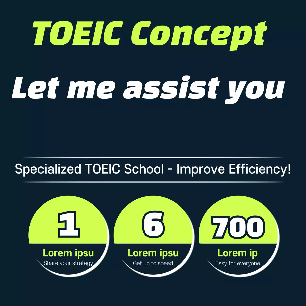 Banner de promoção Toeic moderno verde