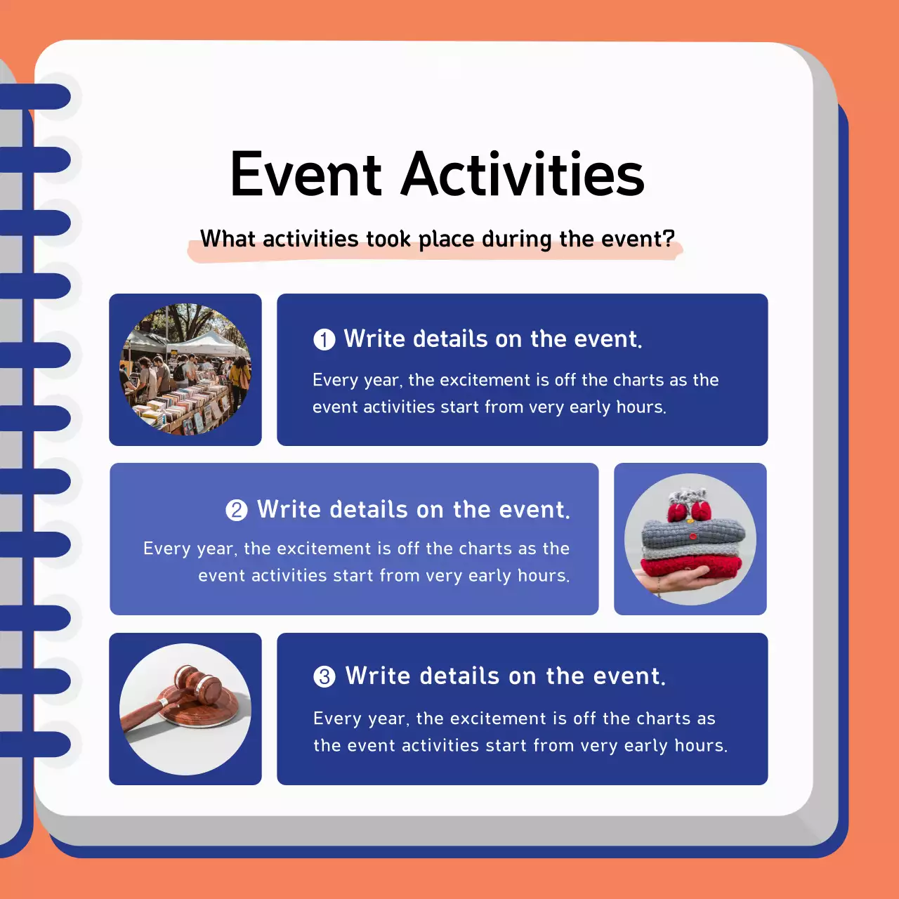 Orange Modern Volunteering Report Instagram Carousel