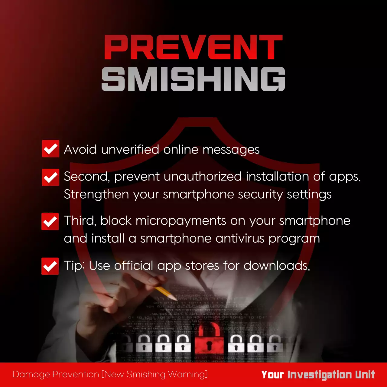 Red Bold Scam Prevention Announcement Instagram Carousel