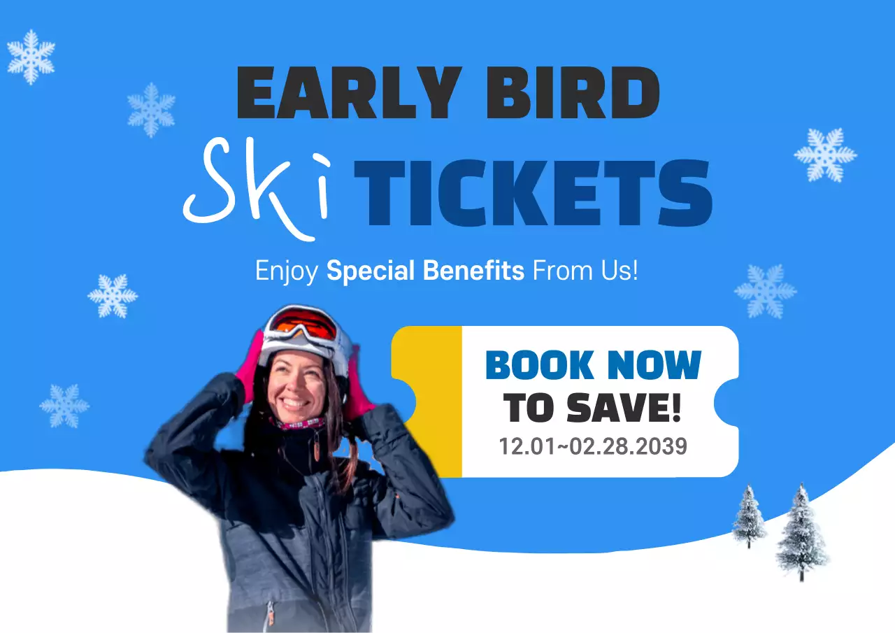 Blue Modern Ski Promotion Poster