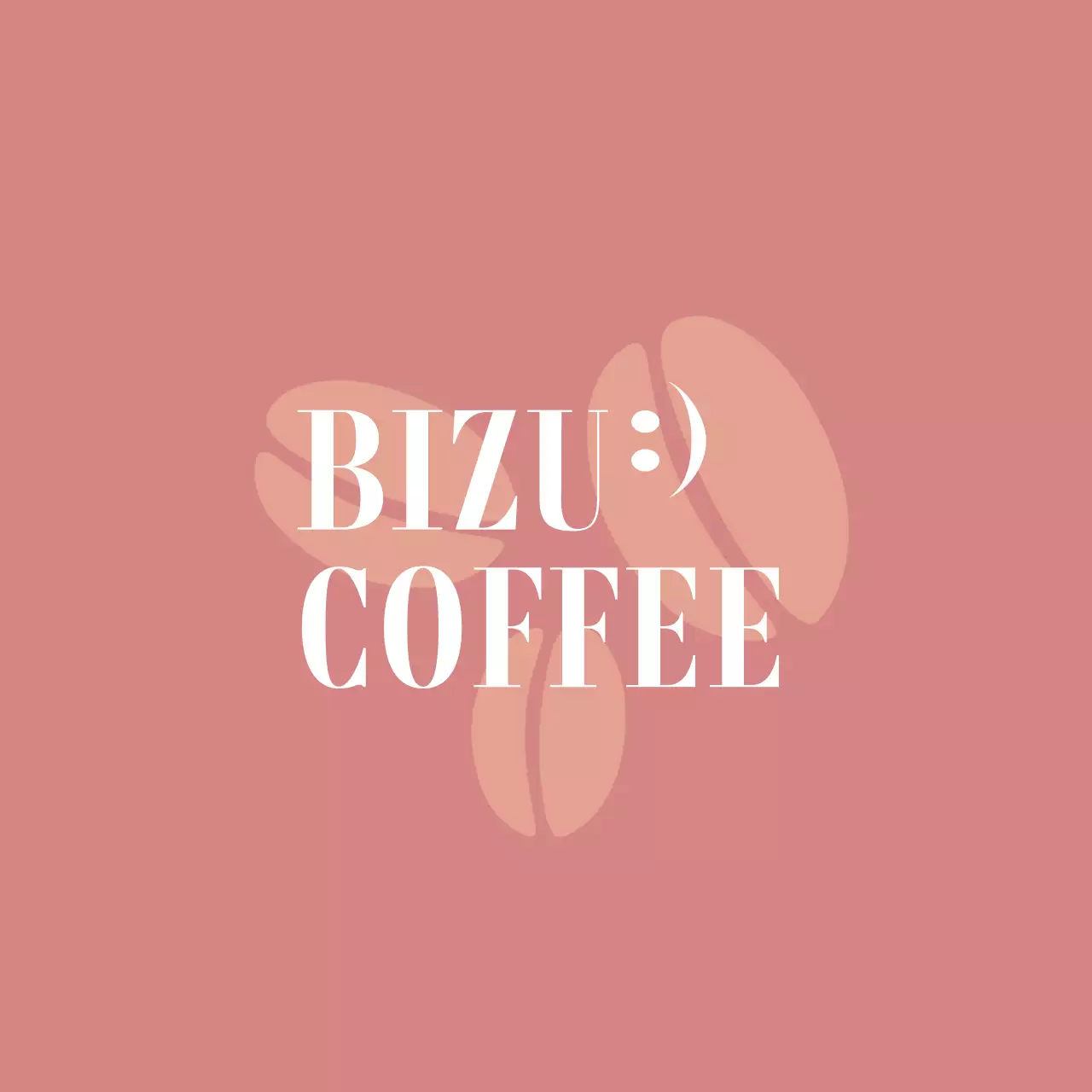 Uma promoção clássica de café com uma ilustração de um grão de café em texto branco em castanho-avermelhado e amarelo claro.