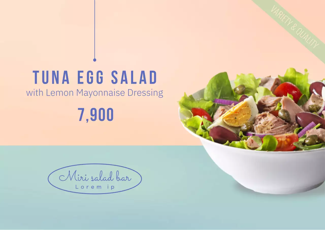 Mint Simple Salad Landscape Poster