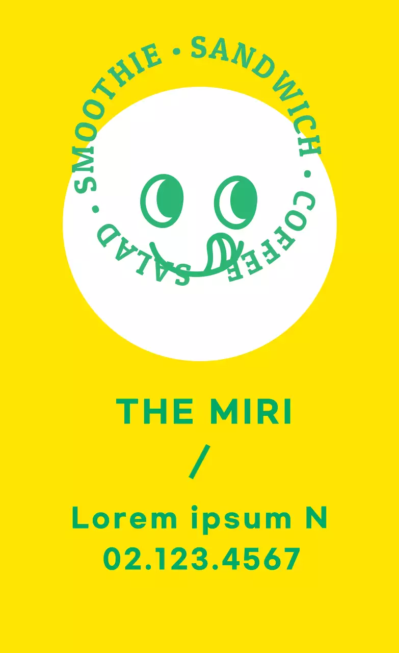 Ilustrasi hijau kuning promosi kafe yang lucu