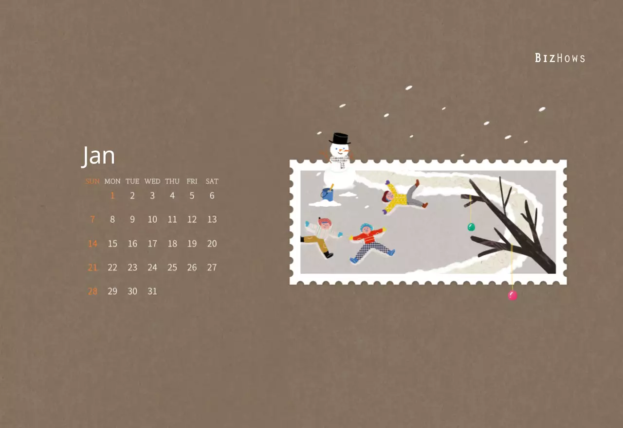 Stamp illustration with a warm concept