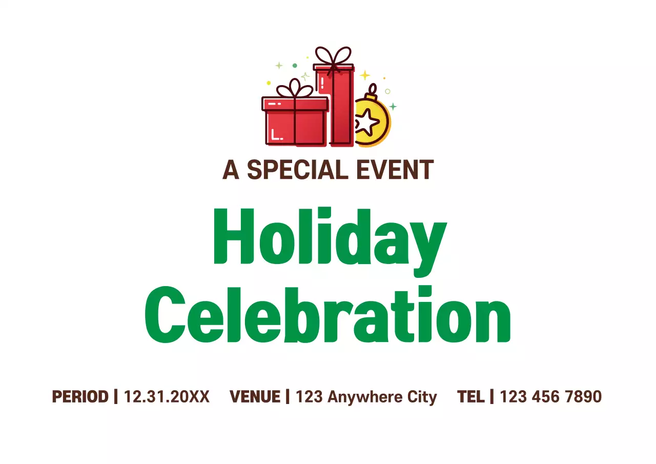 Red Simple Holiday Event Poster