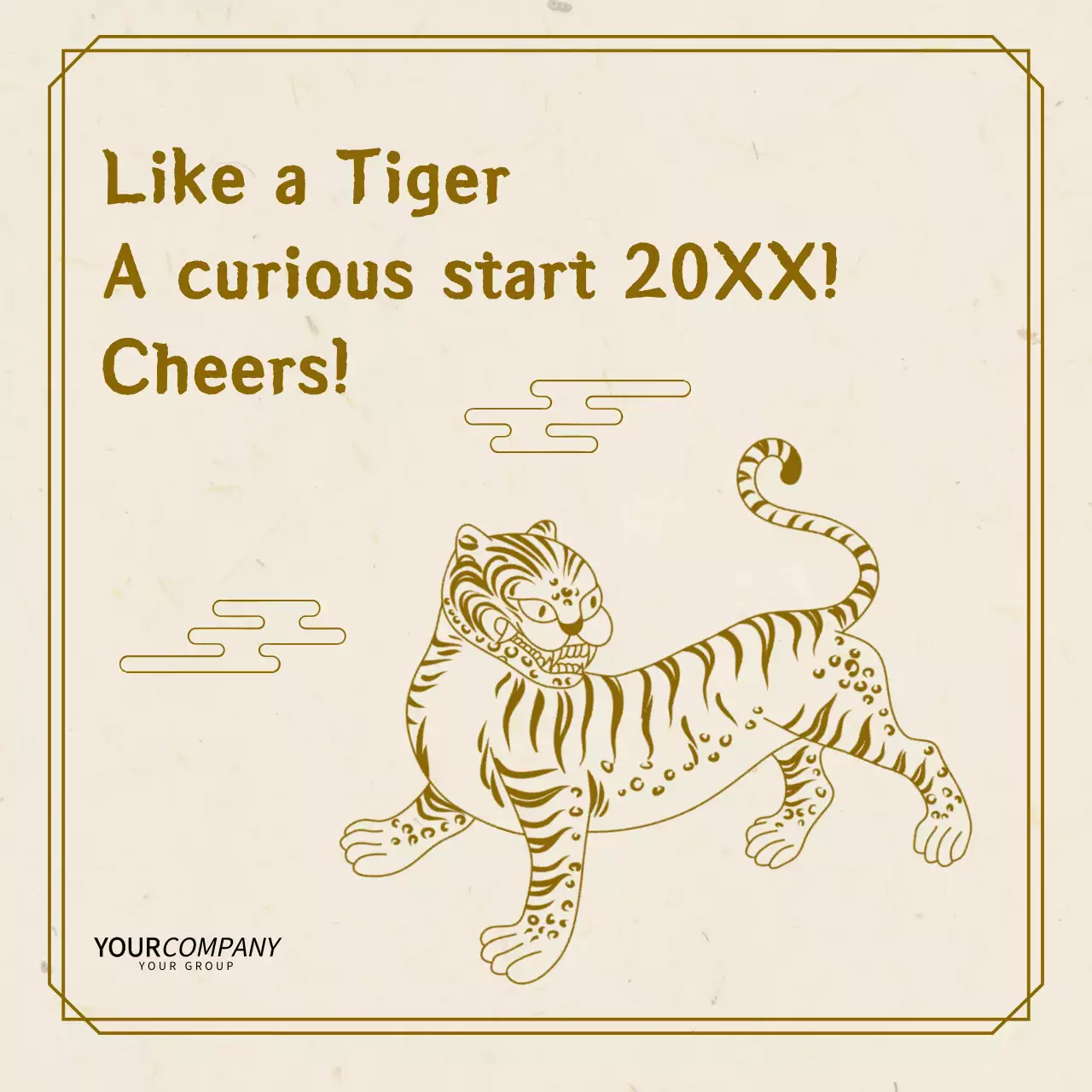 Beige Traditional New Year's Card Instagram Post