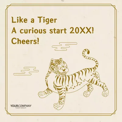 Beige Traditional New Year's Card Instagram Post