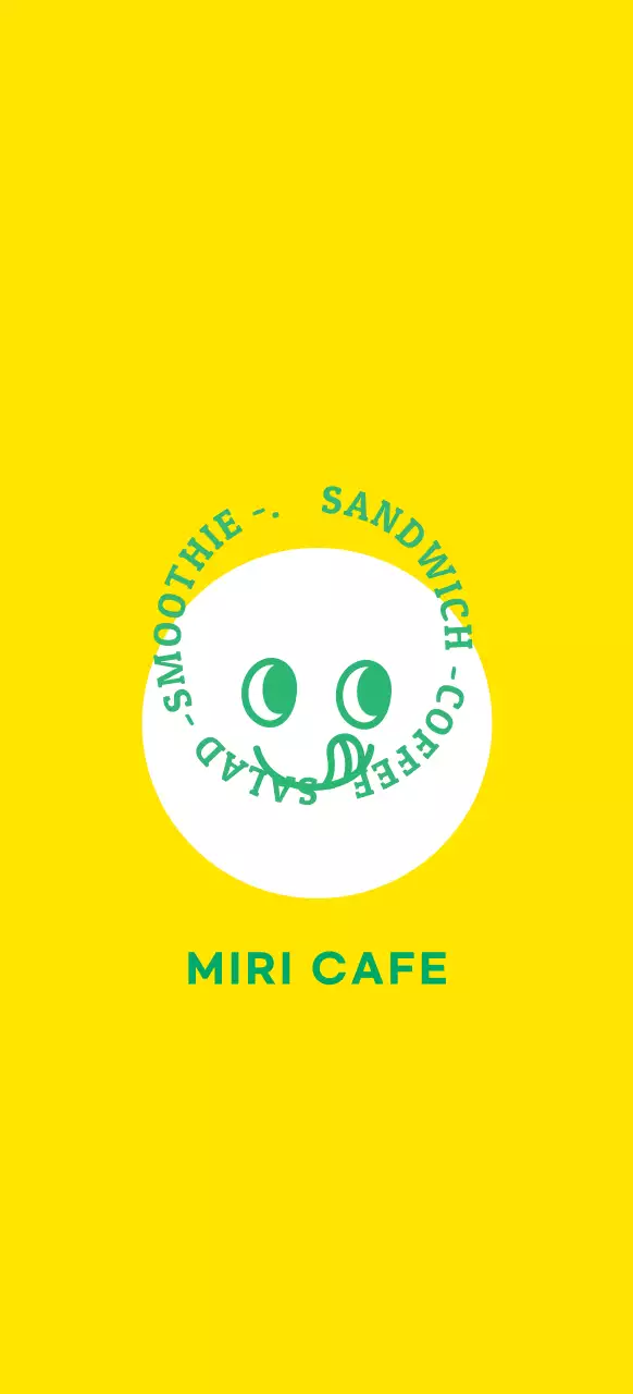 Promote your cafe with a simple, stylized yellow and green emblem logo